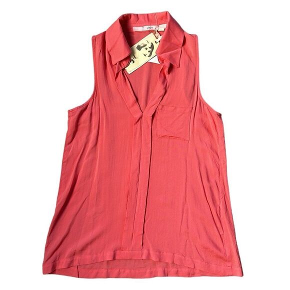NWT Nordstrom x Gibson Lightweight Collared Sleeveless V-neck Pullover Blouse XS - Picture 15 of 15